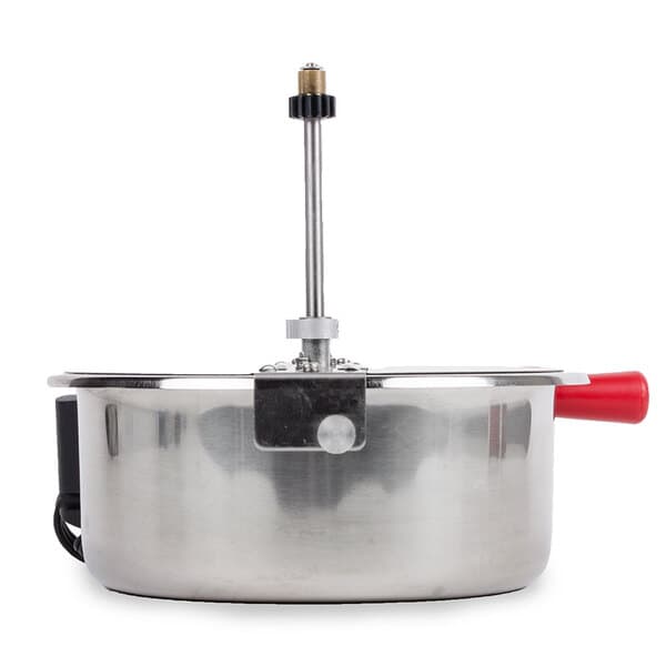 A stainless steel Carnival King replacement kettle with a red handle.