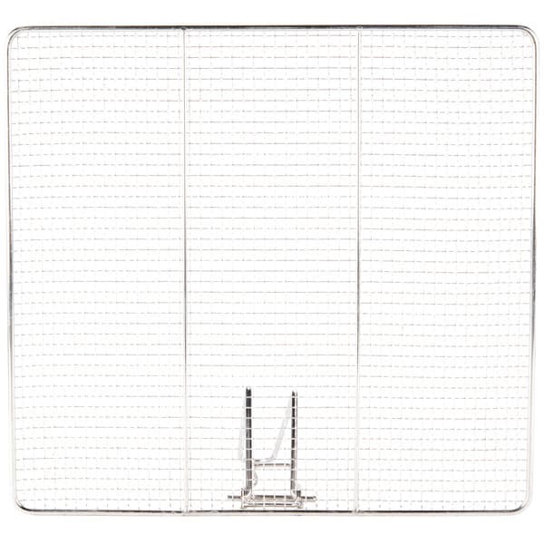 A white metal grid with a metal frame.