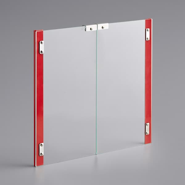 Carnival King replacement glass doors with red trim and silver handles.