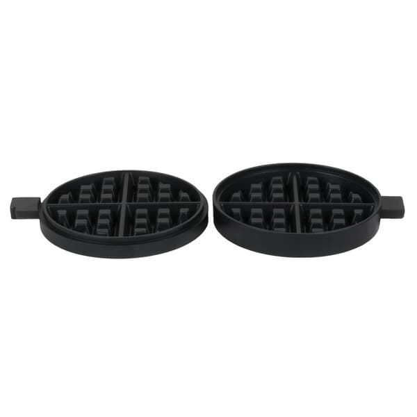 Two black Carnival King waffle grids.
