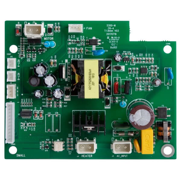 A green circuit board for a Carnival King cheese sauce dispenser.