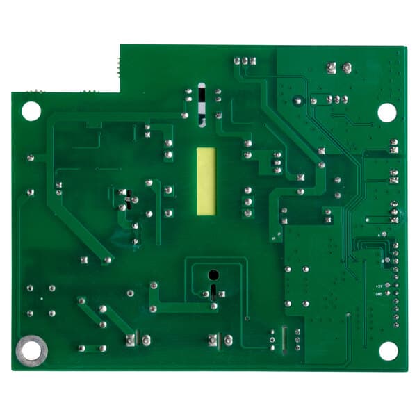 A green Carnival King circuit board with yellow lights.