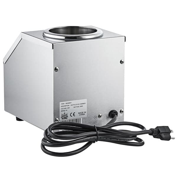 a silver square machine with a black cord