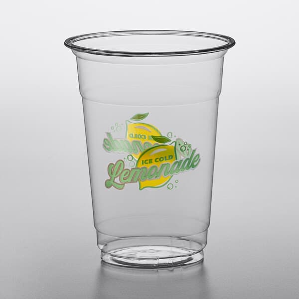 A clear plastic Carnival King lemonade cup.