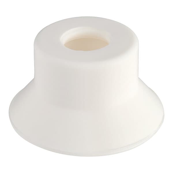 A white plastic seal with a hole in the middle.