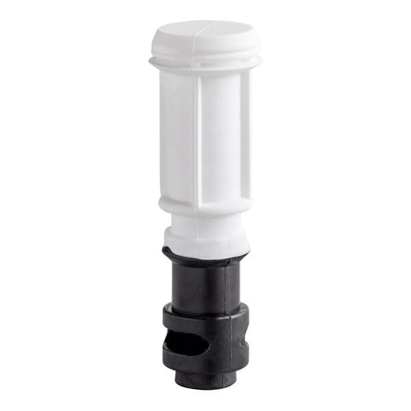 A replacement tap valve for a 1.6 gallon slushy machine, featuring a white top and black base.