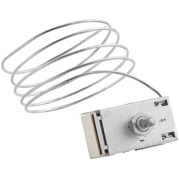 A Carnival King thermostat with a wire attached.