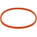 A close-up of an orange rubber belt.