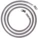 A stainless steel spiral heating element with two wires.