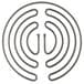 A circular heating element with two spirals.
