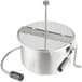 A silver stainless steel Carnival King kettle with a handle.