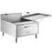 A Carnival King stainless steel countertop gas fryer with a lid.