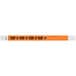 A neon orange Tyvek wristband with the word "VIP" in black.