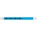 A neon blue Carnival King Tyvek wristband with black text that says "VIP"