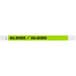 A white wristband with green and black text that says "ALL ACCESS"