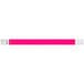 A pink wristband with white clouds and a pink border.