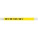 A yellow wristband with a yellow and white strip and black text that says "VIP"