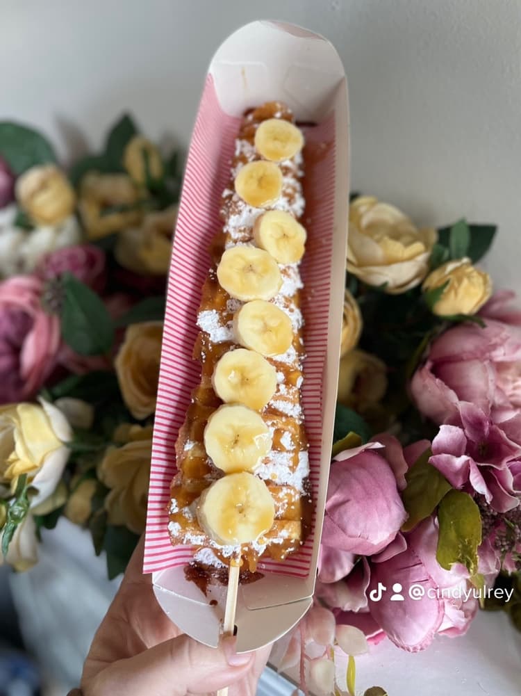 Circle U Waffle Co. Banana and caramel Lolly waffle.