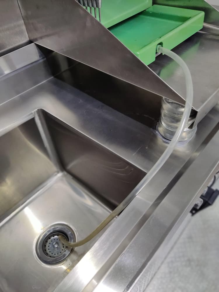 Tubing allows for sink draining.