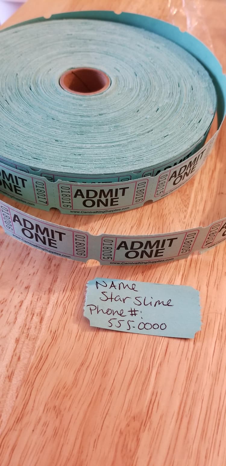 Plenty of room for your name and phone number for giveaway entries