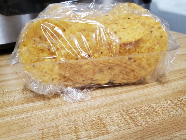 Percent size for nachos.
