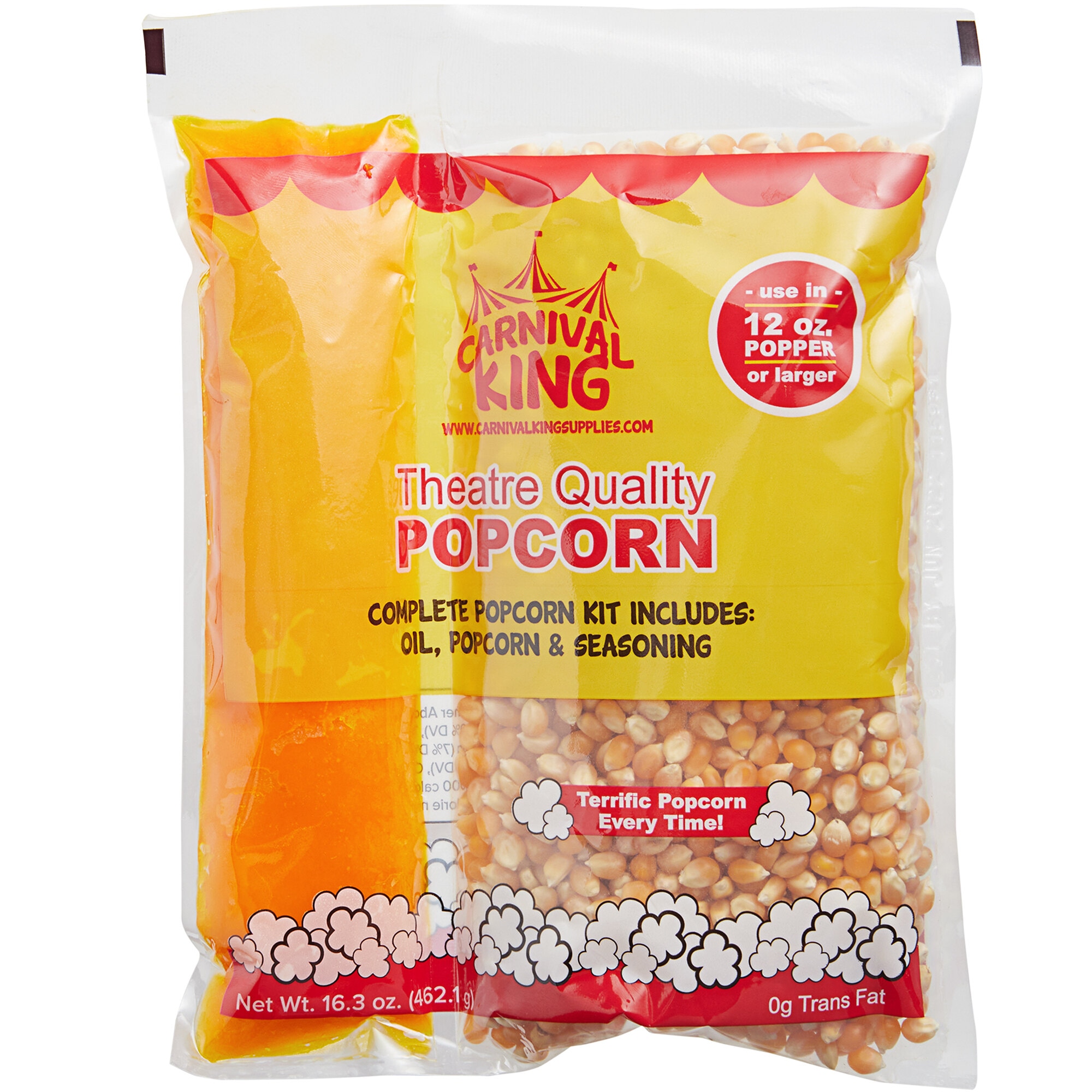All-In-One Popcorn Kit for 12 oz. to 14 oz. Popper - 24/Case