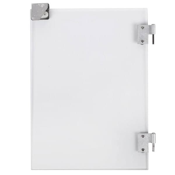 Replacement white metal doors for Carnival King PM850 popcorn poppers with silver hinges.