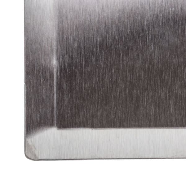 A stainless steel replacement drip tray for a Carnival King Waffle Maker.