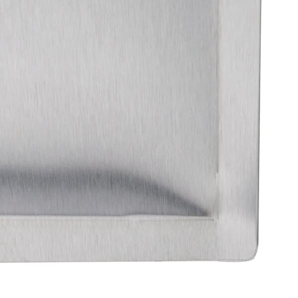 A white rectangular metal drip tray for a Carnival King Waffle Maker.