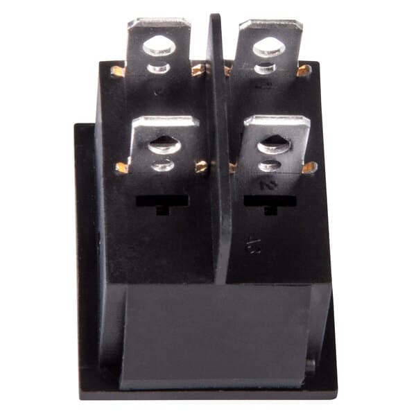 A black rectangular Carnival King On / Off switch with two metal terminals.