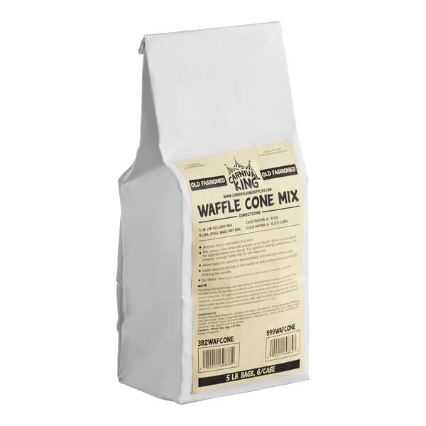 A white bag of Carnival King Old Fashioned Waffle Cone Mix.