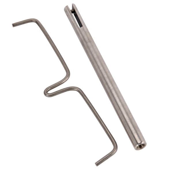 A metal rod with two hooks on the end.