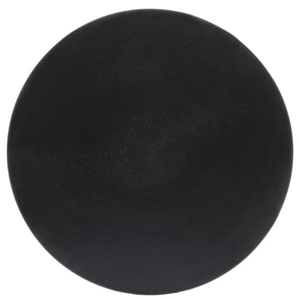 A black surface with a white circle.
