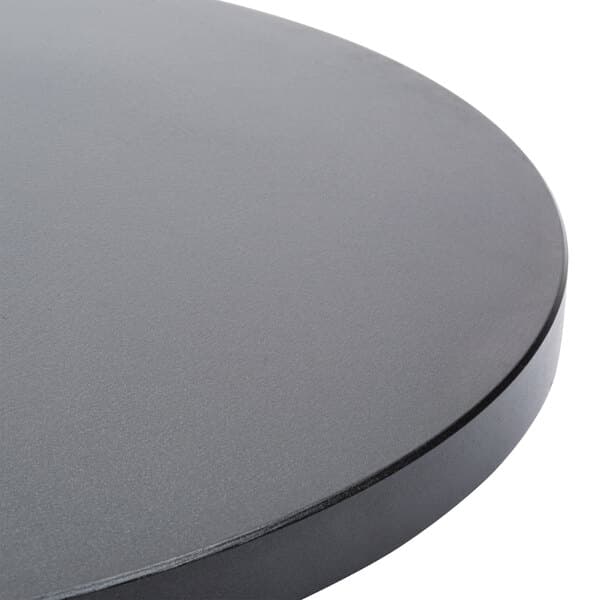 A close-up of a black non-stick hot plate.