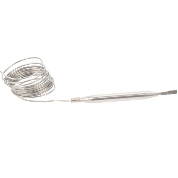 A silver metal thermostat wire with a metal tip.