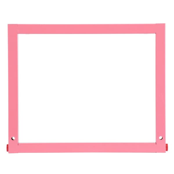 A pink Carnival King wheel frame with holes.