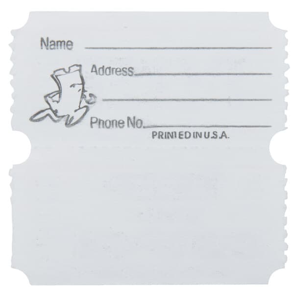 A white Carnival King raffle ticket with a drawing of a frog.