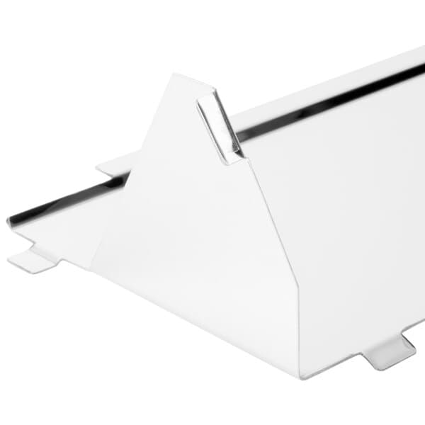 A white metal triangular bottom panel door.