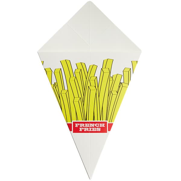 A Carnival King paper kite with french fries on it.
