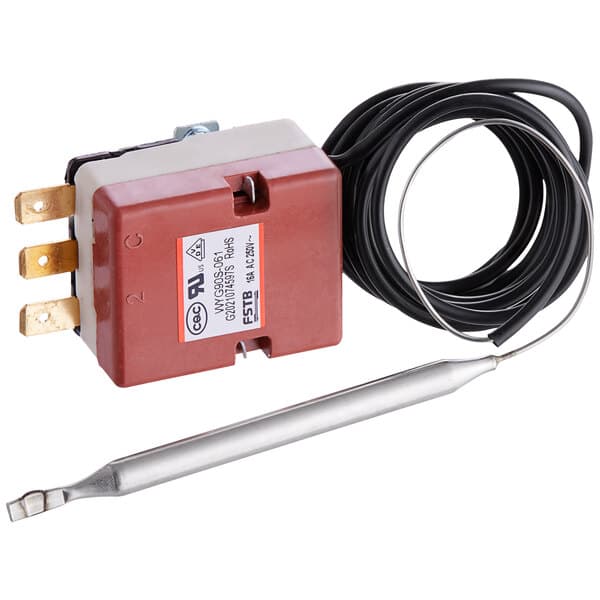 A Carnival King thermostat for a Waffle Maker with a wire and metal rod.