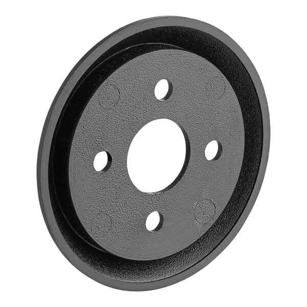A black circular temperature control knob base with holes.