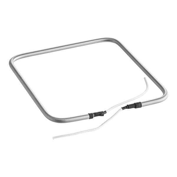 A square metal frame with wires.