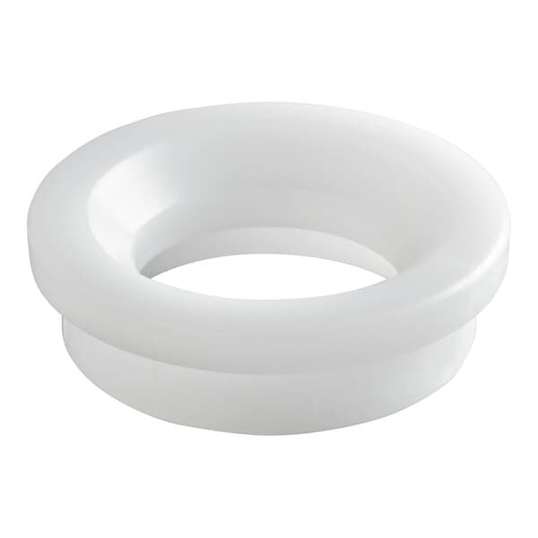 A white plastic front shaft seal for Carnival King granita and slushy machines.