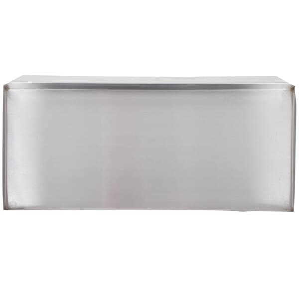 A silver rectangular Carnival King drip tray on a white surface.