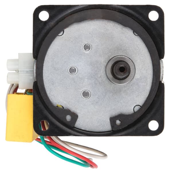 A Carnival King motor for a hot dog roller with wires and a wire connector.