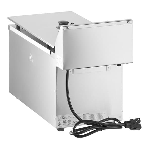 A Carnival King corn dog fryer on a school kitchen counter with a black cord.