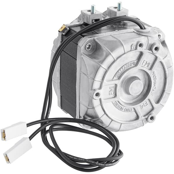 A metal Carnival King fan motor with black wires.