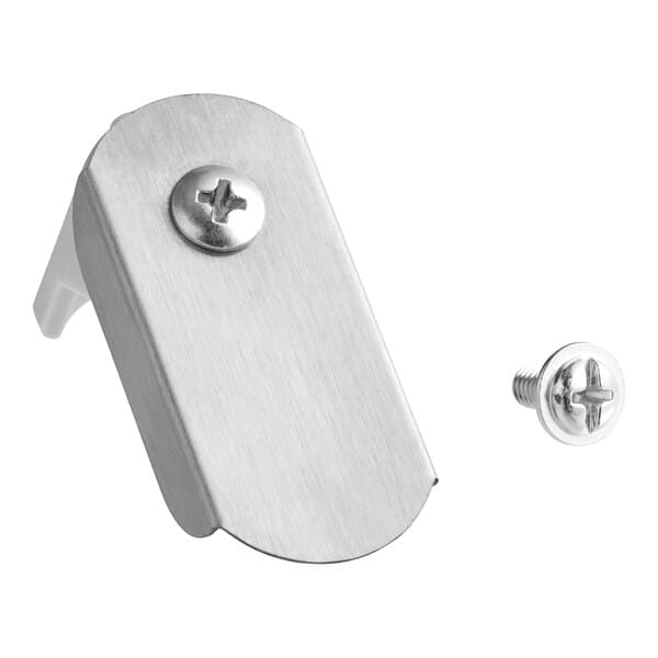 A Carnival King stainless steel shelf support for countertop food warmers with a screw.