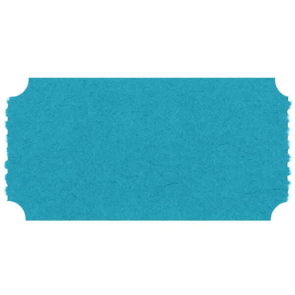 A blue paper ticket with a white border.